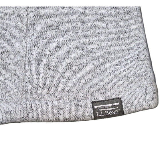 L.L.Bean Sweater Fleece Coat 1X Plus Gray Hooded Longline Jacket Zip Pockets - Picture 7 of 11